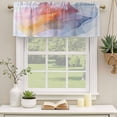 thumbnail image 3 of Pink Yellow Blue Abstract Valances for Windows, Modern Art Wave Light Filtering Kitchen Curtains, Rod Pocket Window Valance Curtains for Living Room Bedroom, 42" W x 12" L, 2 Panels, 3 of 9