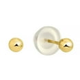 thumbnail image 3 of "14k Real Yellow Gold Stud Ball Earrings, Silicone Pushbacks - 3 Mm", 3 of 5