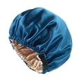 thumbnail image 2 of Gorro de seda para dormir, gorro para el pelo para bañarse, lavarse la cara y maquillarse. azul, 2 of 9
