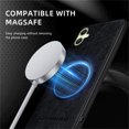 thumbnail image 4 of Allytechgroup Magnetic for Samsung Galaxy A06 Case, Compatible with MagSafe Support Magnetic Car Phone Mount PU Leather Slim Phone Case for Women Men for Samsung Galaxy A06, Black, 4 of 10