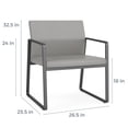 thumbnail image 2 of Pemberly Row Reception Waiting Room Oversize Guest Chair in Black Steel & Black, 2 of 5
