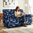 thumbnail image 5 of Xixirimido Loveseat Recliner Cover 6-Pieces Stretch Recliner Sofa Covers Reclining Couch Slipcover Washable Furniture Protector for Pets(2Seater), Blue Butterflies, 5 of 8