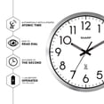 thumbnail image 3 of Reloj de pared Sharp Atomic Analog de 30 cm con acabado cepillado plateado, 3 of 9