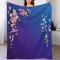 thumbnail image 4 of NIANHE Flowers blanket, comfortable and soft, warm casual blanket, printed design, winter sofa dormitory home decoration, must-have travel product. Size is 40x50 inches., 4 of 9