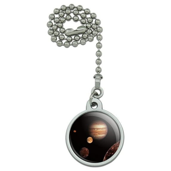 Planet Jupiter With Io Europa Ganymede and Callisto Moons Space Ceiling Fan and Light Pull Chain