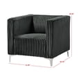 thumbnail image 7 of Home Design Gavin Velvet Square Arm Chair with Plush Cushions and Modern Upholstery, Durable Frame for Living Room, Contemporary Gray Design, 7 of 7