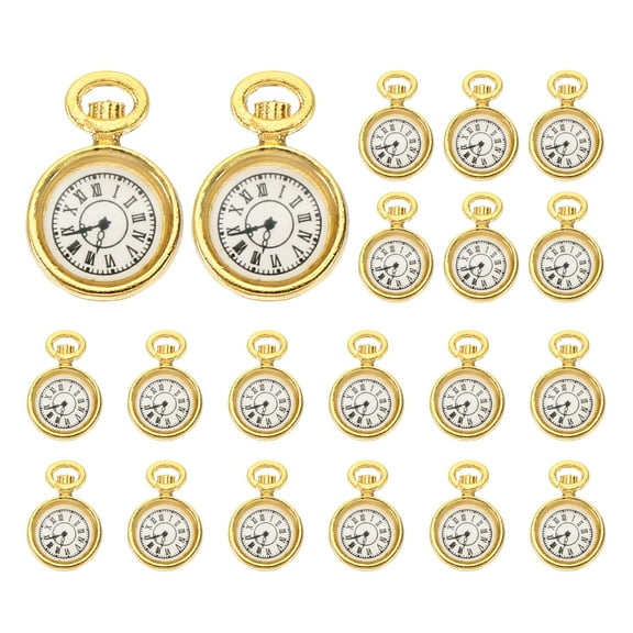 Uxcell 20 Pcs Alloy Watch Clock Charm Pendant, Gold Tone, 0.67 x 0.5 Inch