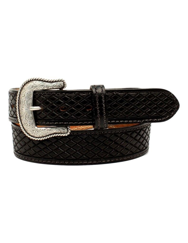 Nocona Western Belt Mens Basketweave Tooling Huntsville N2300301