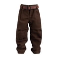 thumbnail image 2 of 1:12 Pantalones y cinturón de Harem de escala, Cosplay de vestuario de muñecas en miniatura, cifras de acción ropa para figuras de acción masculina de Pantalón marrón oscuro, 2 of 8