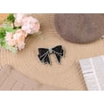 thumbnail image 5 of DARING DIVA Women's Elegant Shiny Rhinestones Bow Ties Black, 5 of 5