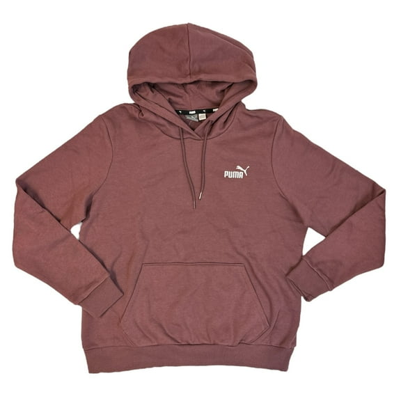 PUMA Women's Essential Fleece Lined Embroidered Logo Pullover Hoodie (Dusty Plum, S)