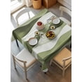 thumbnail image 6 of Sage Green Stripes Table Cloth, Retro Farmhouse Abstract Ripple Waterproof Tablecloth for Square Tables, Reusable Washable Fabric Table Cover for Restaurant Kitchen Dining Tables 60"x60", 6 of 6