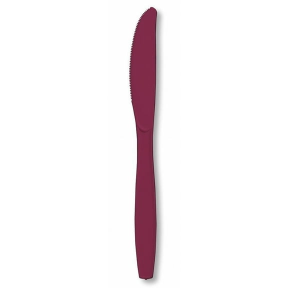 Premium 24 Count Plastic Knives - Burgundy