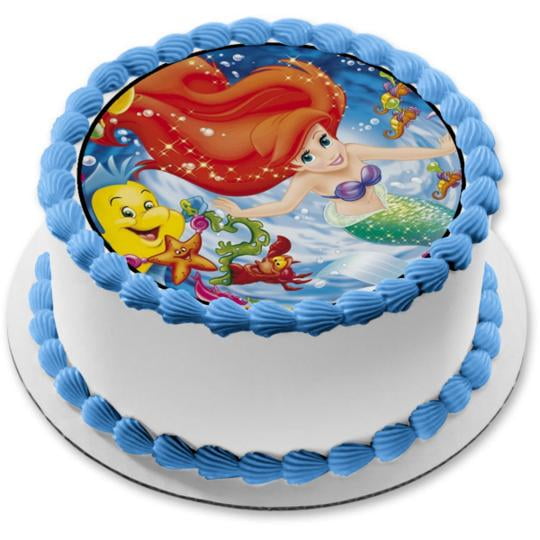 7.5" Edible Cake Topper Princess Belle Themed Aquaman Decoration 