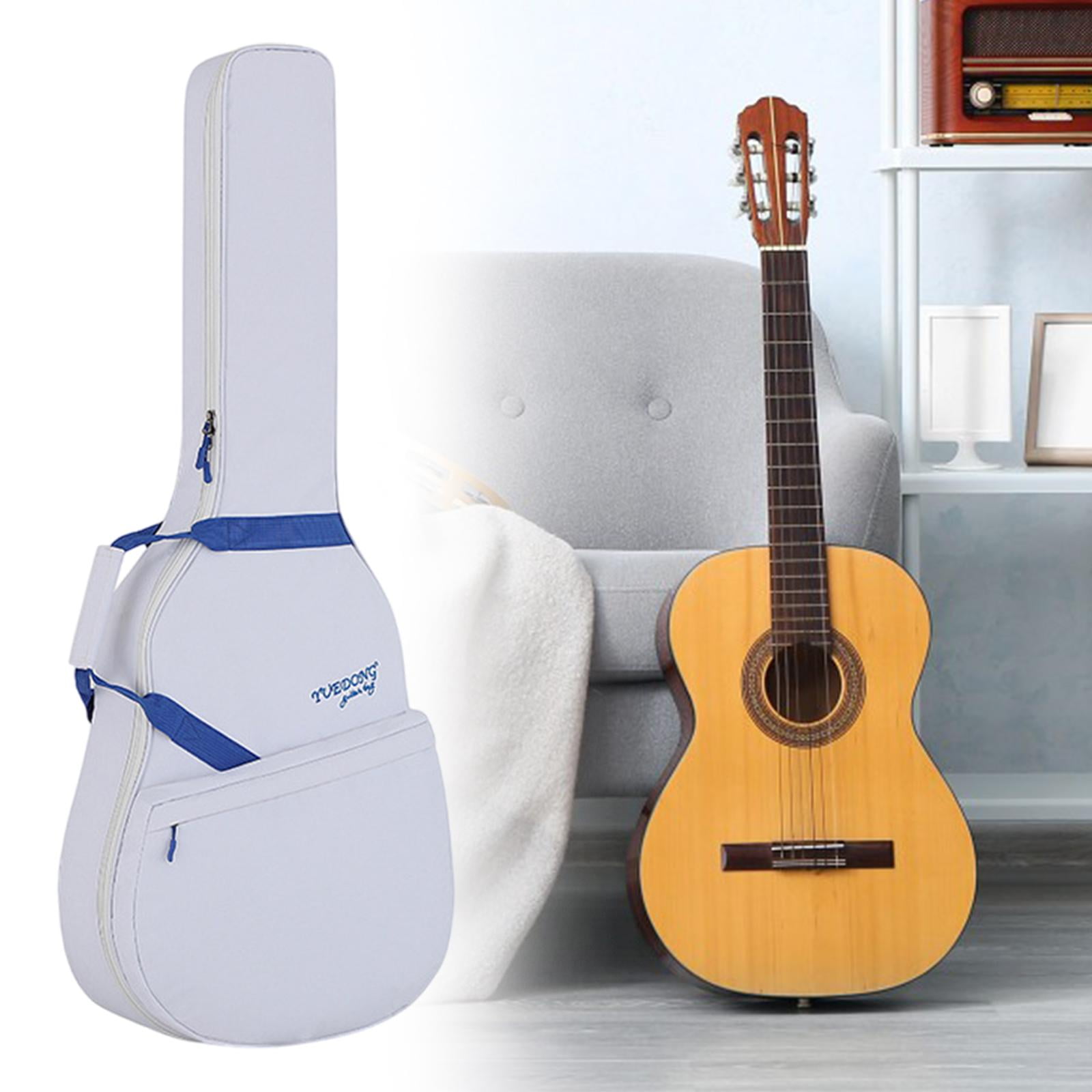QccHieUs Acoustic Guitar Bag Guitar Gig Bag Professional Portable 40inch 41inch Dustproof white blue