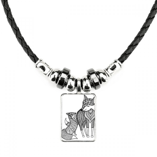 empresa de pintura fox amigo collar a mano colgante de cuerda de cuero Unbranded M