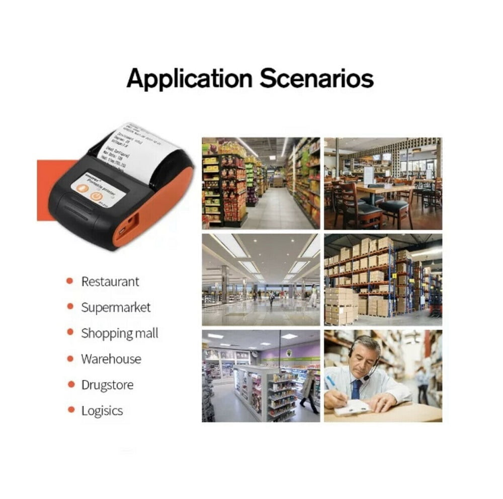 58mm Wireless Receipt Printer POS Portable Bluetooth Thermal Label Printer