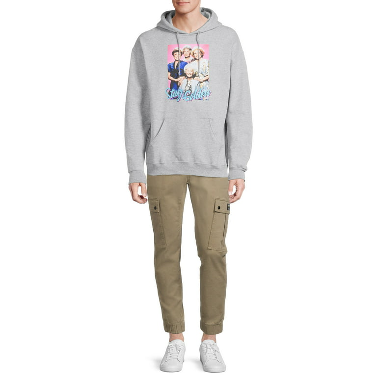 Men's White Graphic Pullover Sweatshirt & Sweatpants For Big And