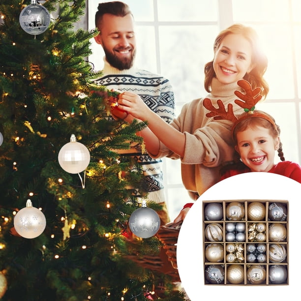 ¡Promo Exclusiva!, Accesorios para fiestas navideñas Juego de bolas navideñas pintadas Bolas de plástico Ventana disponible Árbol de Navidad disponible Árbol de Navidad pequeño colgante Akmoler