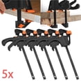 thumbnail image 1 of Eigraketly Barra de carpintería ajustable de 4 pulgadas F-Clamp Kit de carpintería rápido Herramienta de carpintero de sujeción de Herramientas y ferretería 5 piezas Eigraketly TO005265-02, 1 of 5