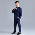 thumbnail image 7 of FLMEI Boy's 4-Piece Formal Suit Set Little Big Girls Boy Tuxedo Set Includes Suit Jacket, Fleece Comfort Waist Dress Pants,Dress Shirt,Necktie & Bow Tie for 5-16Y, 7 of 7