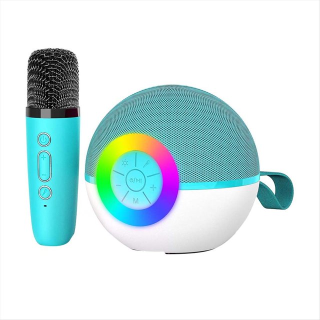 Mini Altavoz para Máquina de Karaoke, Micrófono Bluetooth Portátil, Juguetes Musicales con Luz LED, Regalo de Cumpleaños de Navidad para Niños, A