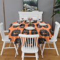 thumbnail image 2 of Happy Halloween Table Cloth Wrinkle Resistant Washable Round Table Covers Pumpkin Skull Bat Spider Table Cover for Halloween Party Decorations Favors (60x60 inches), 2 of 6