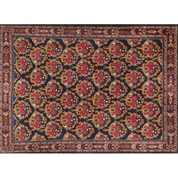 Ahgly Company Machine Washable Indoor Rectangle Traditional Dark Almond Brown Area Rugs, 5' x 8'