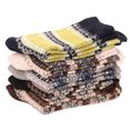 thumbnail image 3 of 5 Pairs Womens Multicolor Fashion Warm Wool Cotton Thick Winter Crew Fuzzy Socks, 3 of 4