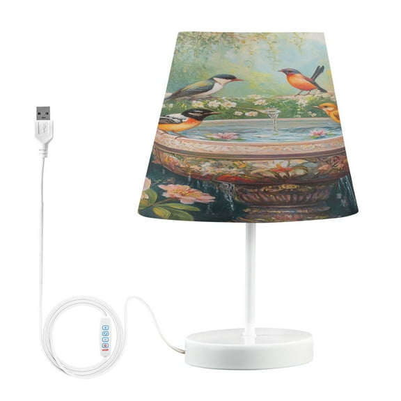 BZSMCE Table Lamp Creative Plainting Of Colorful Birds Simple Pattern Night Light