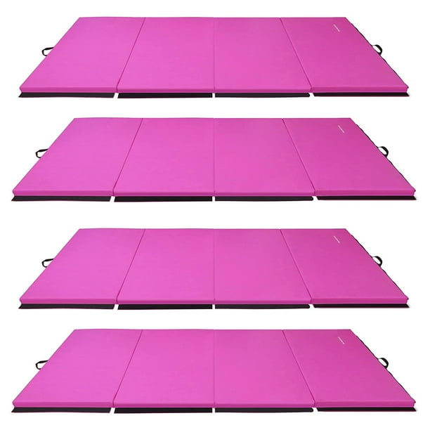 BalanceFrom Fitness 120 x 48 High Density Gymnastics Mat, Pink (4 Pack) 
