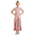 thumbnail image 2 of Venjoe Girls Summer Birthday Jumpsuit for Wedding Pageant Party Ruffle Rompers Flare Bell Bottom Pink 6, 2 of 4