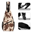 thumbnail image 3 of Full Print Chest Bag 8×15in Outer Large Bag On Both Sides Of Mesh Bag Inside Pocket Design Sponge Pad Shoulder Strap Brown Cow Pattern, 3 of 8