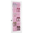 thumbnail image 2 of Organizador de zapatos Whitmor con 24 bolsillos para colocar sobre la puerta, color rosa, 2 of 3