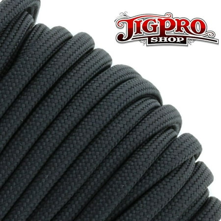 Military Spec 550lb Type III Parcord 100' Black by Jig Pro Shop - Made in the (Best By Broan Canada)