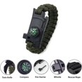 thumbnail image 2 of Survival Gear Paracord Bracelet - Outdoor Bracelet for Hiking Camping Gear Kit - Parachute Rope Bracelet, Flint Fire Sticks, Compass Stone, Survival Tools, Whistle. (Green), 2 of 6
