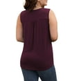 thumbnail image 4 of VOIANLIMO Womens Plus Size Summer Tops Sleeveless Tops Shirts Lace Blouse Tunic Tank Tops, Mulberry, 2X, 4 of 4