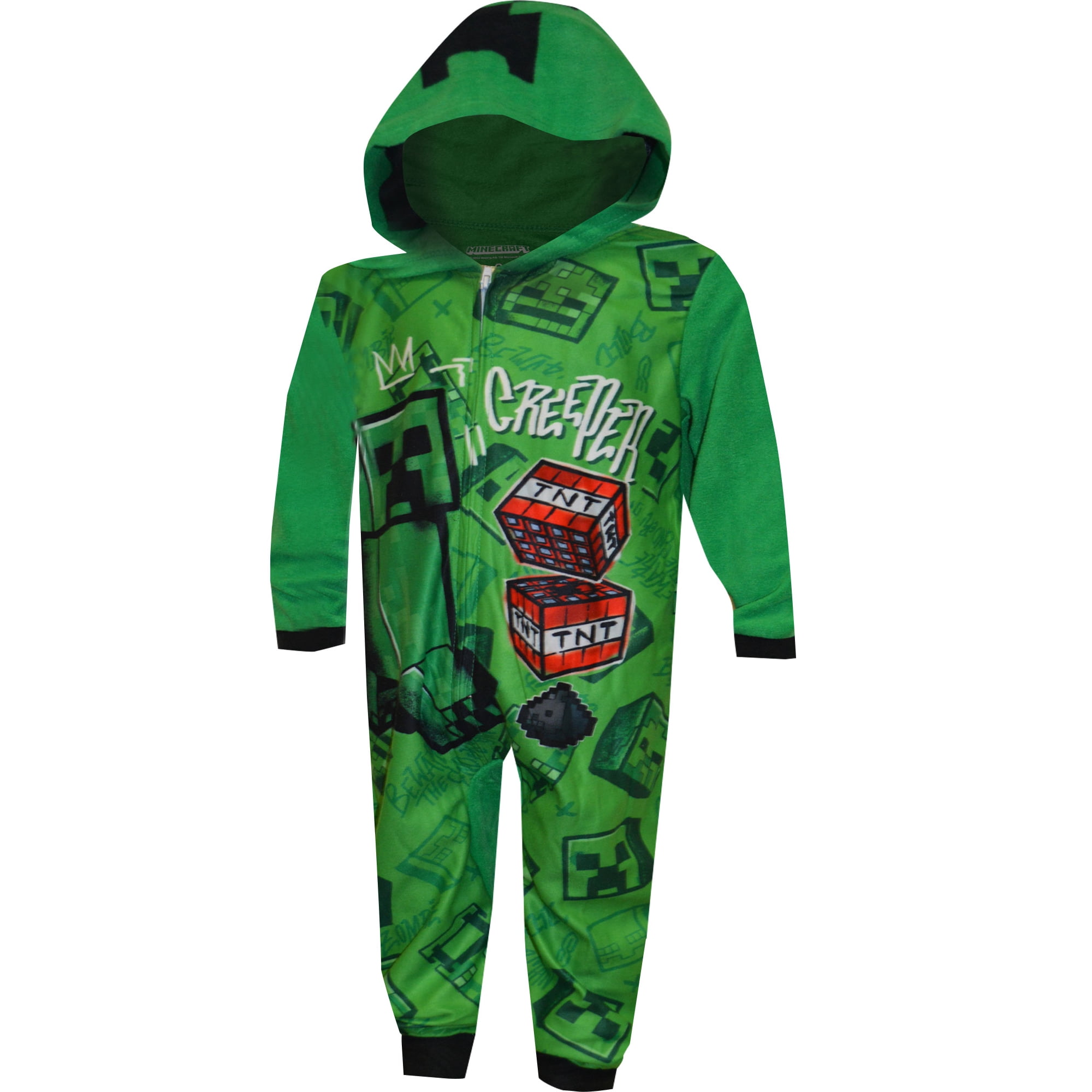 American Marketing Enterprises INC Boys Minecraft Creeper Hooded Blanket Sleeper Pajama 10