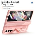 thumbnail image 7 of ELEHOLD for Samsung Galaxy Z Fold 3 2021 Heavy Duty Case, Tempered Glass Screen Protector Hinge Protction Hidden Magnetic Kickstand All-inclusive Case for Galaxy Z Fold 3 7.6 inch,Pink, 7 of 7