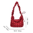 thumbnail image 3 of Bolso de hombro para mujer Nube plisada Acolchado Hilo bordado Bolso para mujer (Rojo) DQrwqpou Para Estrenar, 3 of 3