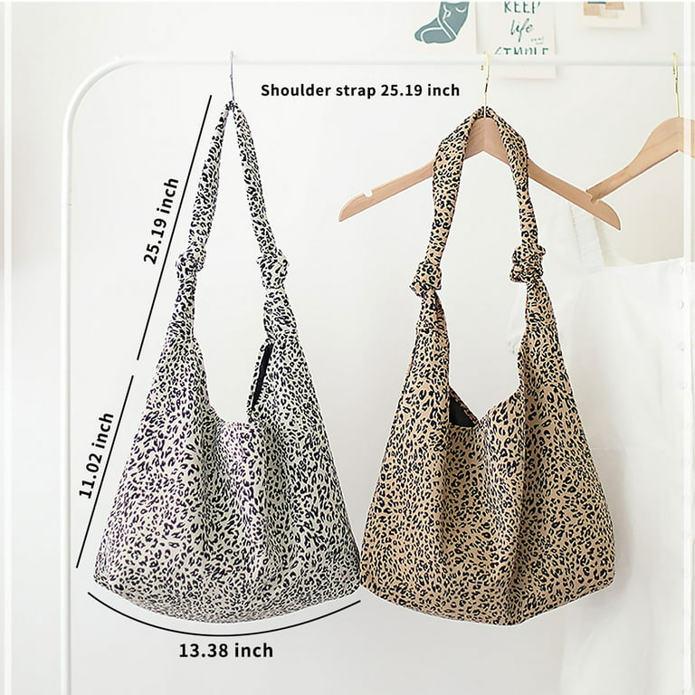 Hawee Women's Leopard Print Large Capacity Shoulder Bag Hobo Crossbody Handbag Casual Tote Bag, Brown