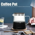 thumbnail image 2 of NFTIGB 500ml (16.9 oz) Clear Borosilicate Glass Coffee Pot with Wood Lid, Heat-Resistant Decanter for Tea Milk Juice, Ergonomic Handle, Household Kitchen Appliance Essentials, 2 of 9