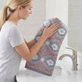 thumbnail image 4 of REGALWOVEN Cotton Geometric Floral Jacquard Hand Towel, 13 x 29 Inch Soft Absorbent Decorative Towel for Bathroom, Kitchen, Home Blue Cherry Blossom 1pk, 4 of 7