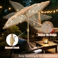 thumbnail image 6 of Autlaycil 7.5FT Grass Tiki Patio Umbrella Outdoor Table Umbrella with Push Button Tilt and Crank, 18 LED Lights, Contain Umbrella Base, 6 of 6