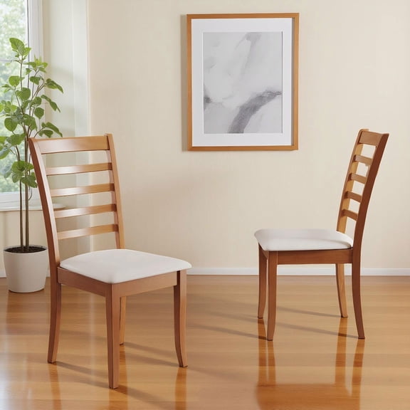 Barara King Modern Dining Chair Set of 2 with Upholstered Wooden Design, Kitchen Chairs for Dining Room, Cafe Furniture, Beige