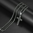 thumbnail image 4 of ChainsProMax Mens Christian Cross Pendant Necklace-22+2" Chain, Stainless Steel/Gold Plated, 4 of 8