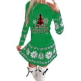 thumbnail image 1 of Vestidos de Navidad Para Mujer Vestido de Manga Larga Con Dobladillo Con Volantes Y Cuello Redondo Con Estampado Navideño Informal Odeerbi ODB200138, 1 of 5