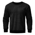 thumbnail image 3 of Bcfgryg Mens Pullover Sweatshirts Crewneck Oversized Warm Long Sleeve Sweatshirt Winter Comfort Tops,Black L, 3 of 5