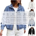 thumbnail image 3 of VBVC Women's Zip Up Denim Bomber Jacket , Casual Collared Jean Coat For Women , Ladies' Elastic Hem Outerwear with Pockets, Gray , S-2XL, 3 of 9