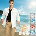 thumbnail image 6 of POENTAB Mens White Button Down Shirts Casual Solid Color Long Sleeve Lapel Dress Shirt Work Tops Outdoor Clothing Outfits, 6 of 9